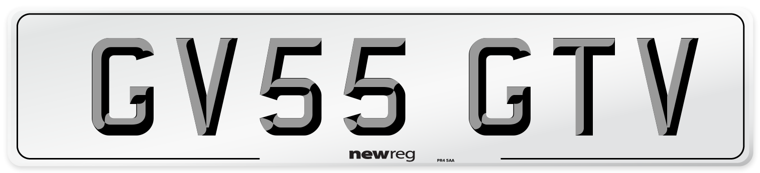 GV55 GTV Number Plate from New Reg